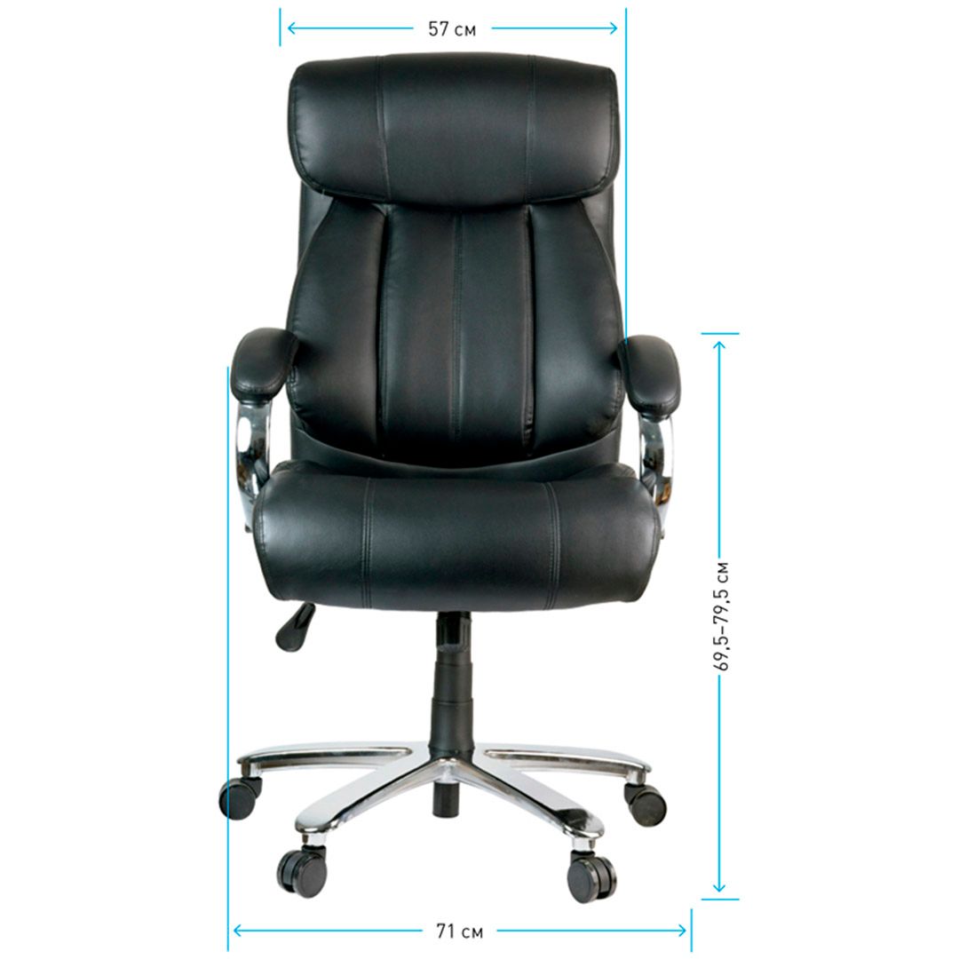 Кресло для руководителя Helmi HL-ES06 "Granite", экокожа, черное / Кресла для руководителей №9