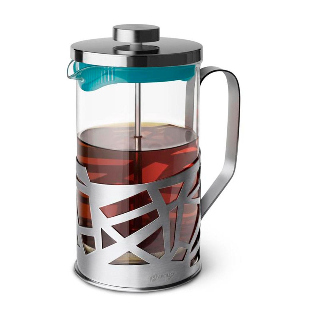 Френч-пресс Apollo "Genio Manhattan", 600 мл, из нержавеющей стали, стеклянная колба / Посуда столовая