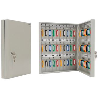 Ключница Aiko Key-60 на 60 ключей, 400*355*59 мм, с брелоками, серая / Шкафчики для ключей, брелоки