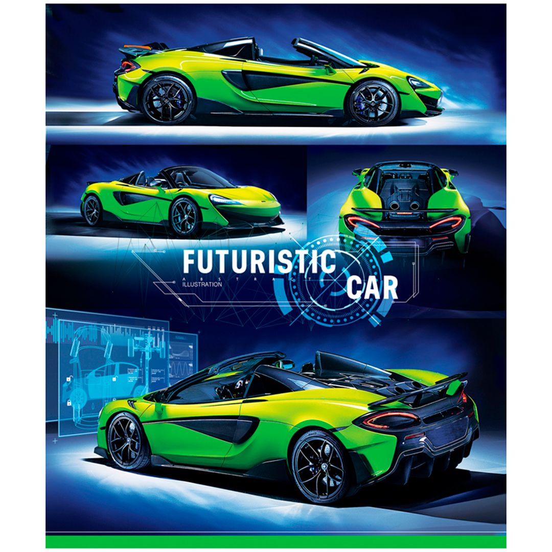Тетрадь А5, 48 листов, ArtSpace "Авто. Futuristic car", в клетку, на скрепке / Тетради №3