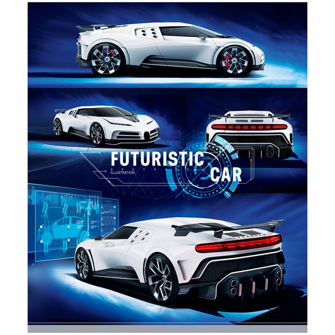 Тетрадь А5, 48 листов, ArtSpace "Авто. Futuristic car", в клетку, на скрепке / Тетради №4