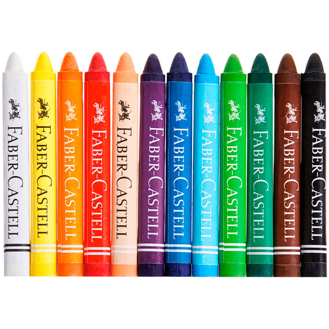 Мелки восковые Faber-Castell, 12 цветов / Мелки для доски / асфальта №2