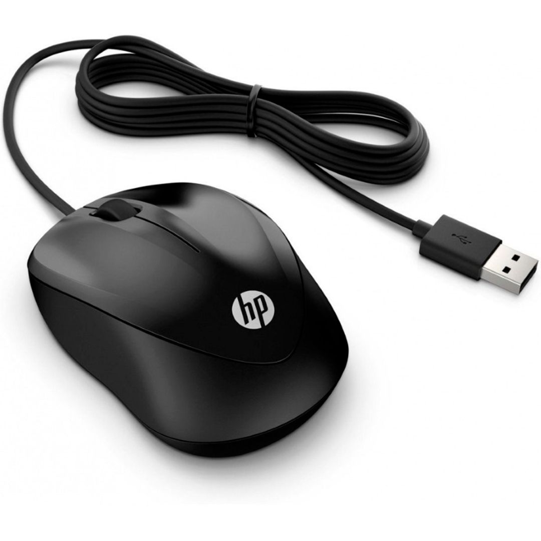 Мышь проводная оптическая HP 1000 , USB, 3 кнопки, 1200 dpi, черная / Мыши проводные №4