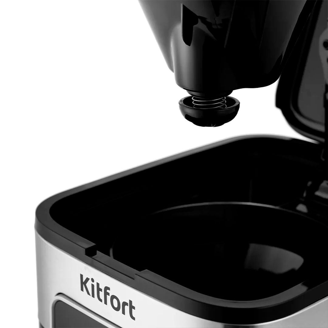 Кофеварка Kitfort КТ-752, капельная, 1,25 л, черная/металлик / Кофеварки	 №4