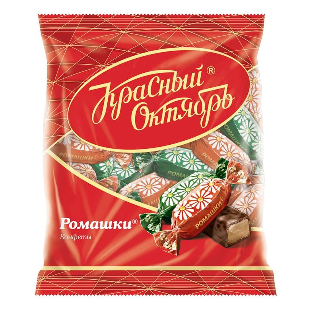 Шоколадные конфеты РотФронт "Ромашки", 250 гр / Шоколад oe.kz Шоколадные конфеты РотФронт "Ромашки", 250 гр / Шоколад