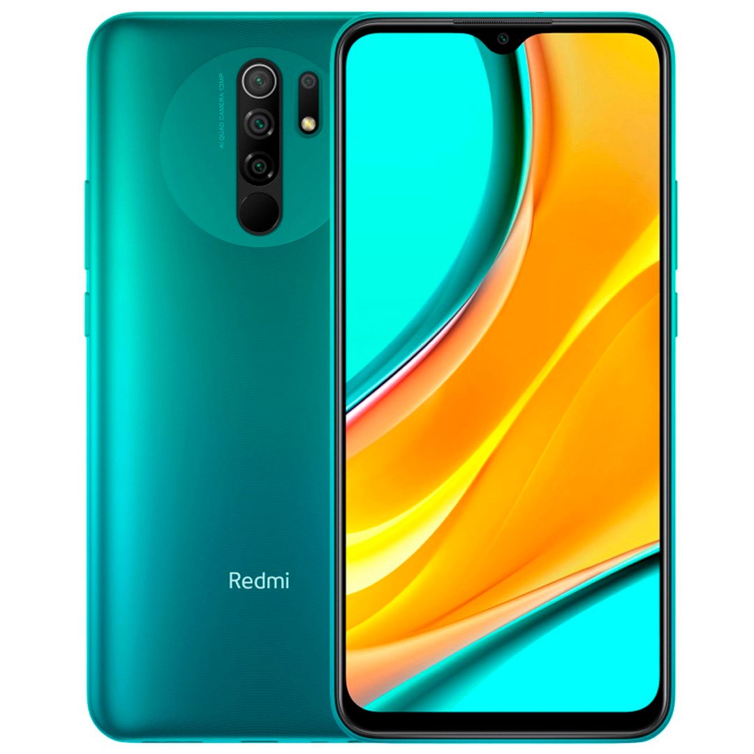 Смартфон Xiaomi Redmi 9, 6.53", 64GB, зеленый (Ocean Green) / Зарядные устройства, кабели