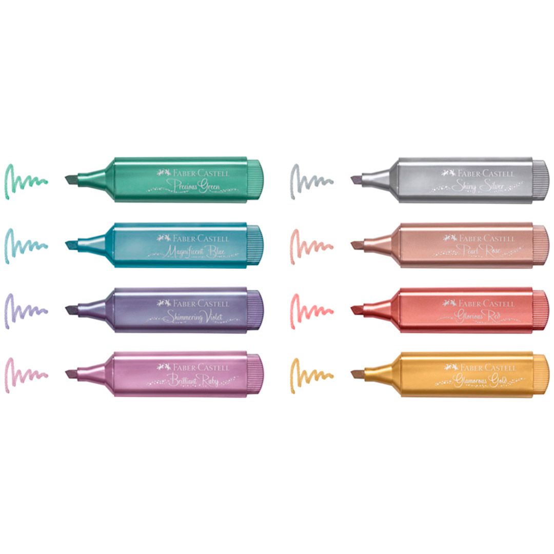 Набор текстовыделителей Faber-Castell "TL 46 Metallic", 1-5 мм, 8 цветов, картон / Текстовыделители №2