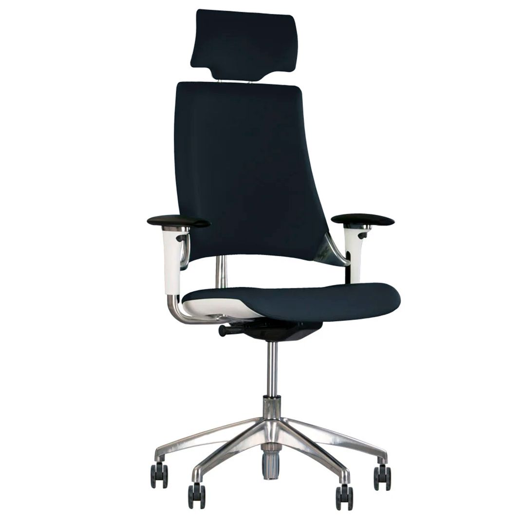 Кресло для персонала HIP-HOP R HR WHITE LE-A, натуральная кожа, черное / Кресла для персонала