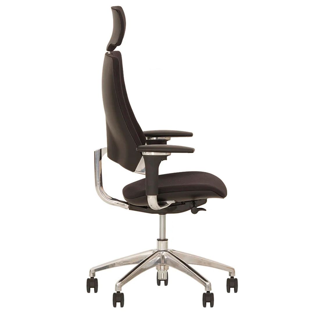 Кресло для персонала HIP-HOP R HR BLACK LE-A, натуральная кожа, черное / Кресла для персонала №3