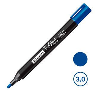 Маркер для флипчарта Luxor "Flip Chart Marker", пулевидный наконечник 1-3 мм, синий, цена за штуку / Маркеры для досок