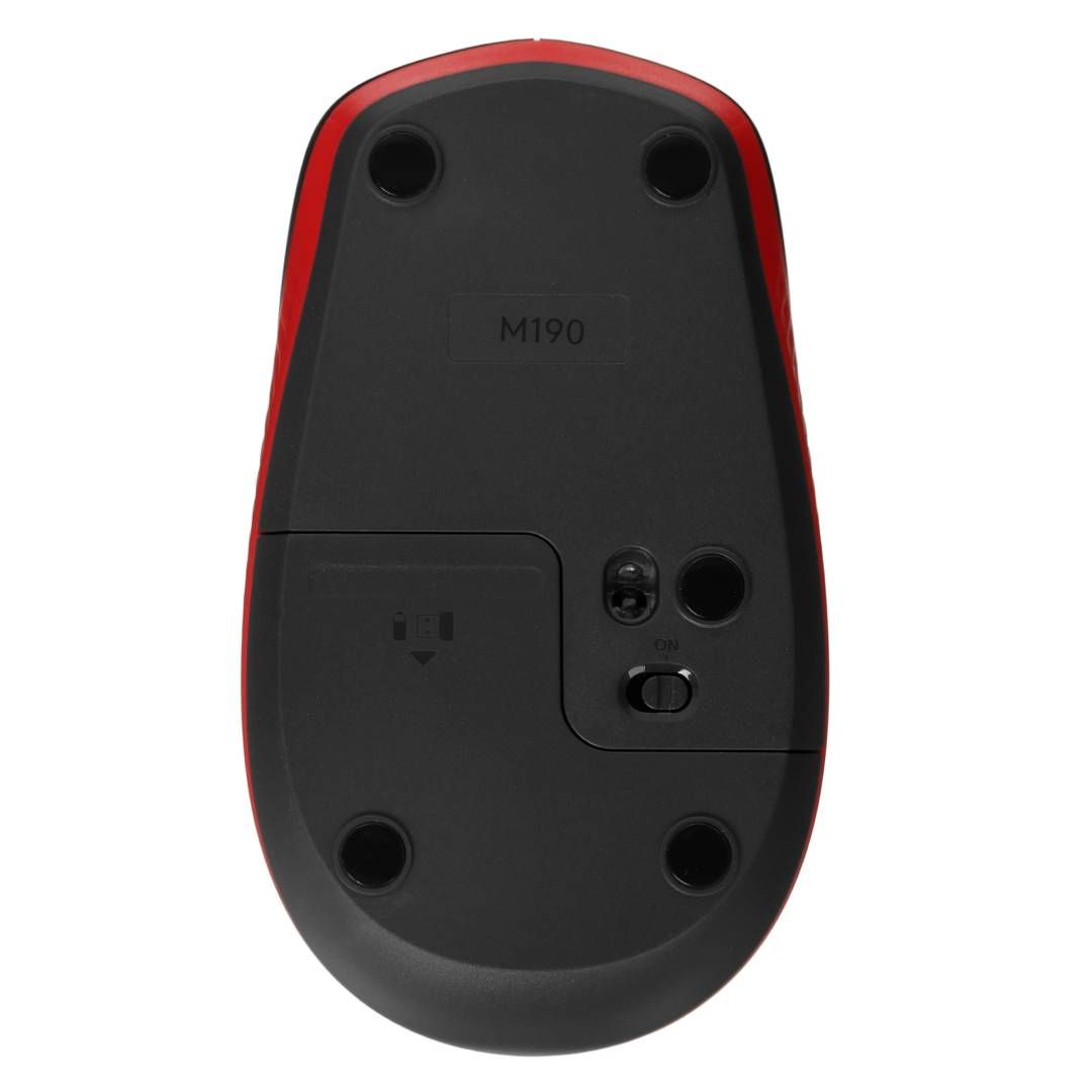 Мышь беспроводная Logitech M190, USB, 3 кнопки, 1000 dpi, черная/красная / Мыши беспроводные №4 oe.kz Мышь беспроводная Logitech M190, USB, 3 кнопки, 1000 dpi, черная/красная / Мыши беспроводные №4