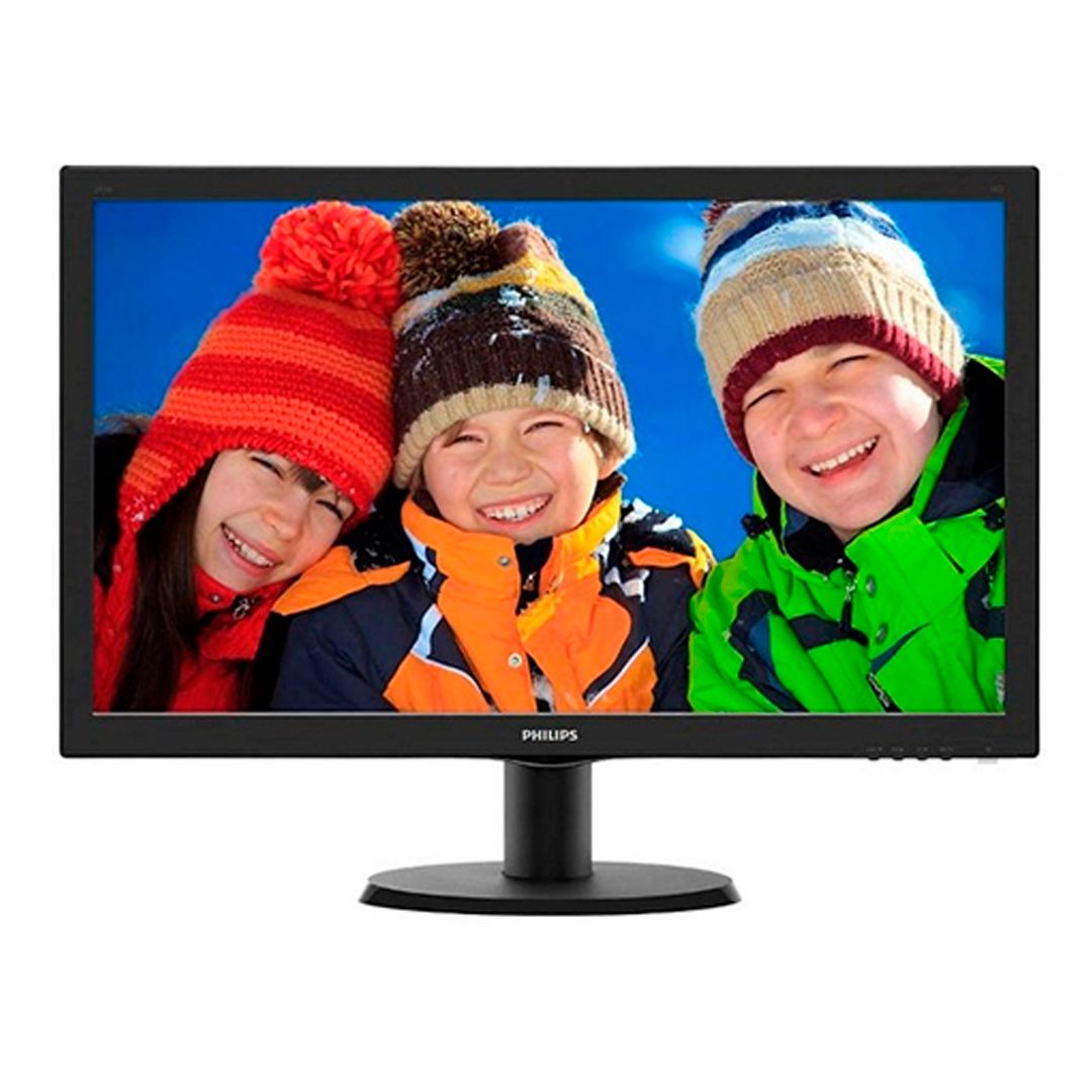 Монитор широкоформатный с LED подсветкой "Philips", 243V5QSBA/01, D-Sub/VGA/DVI, 23,6", черный / Мониторы