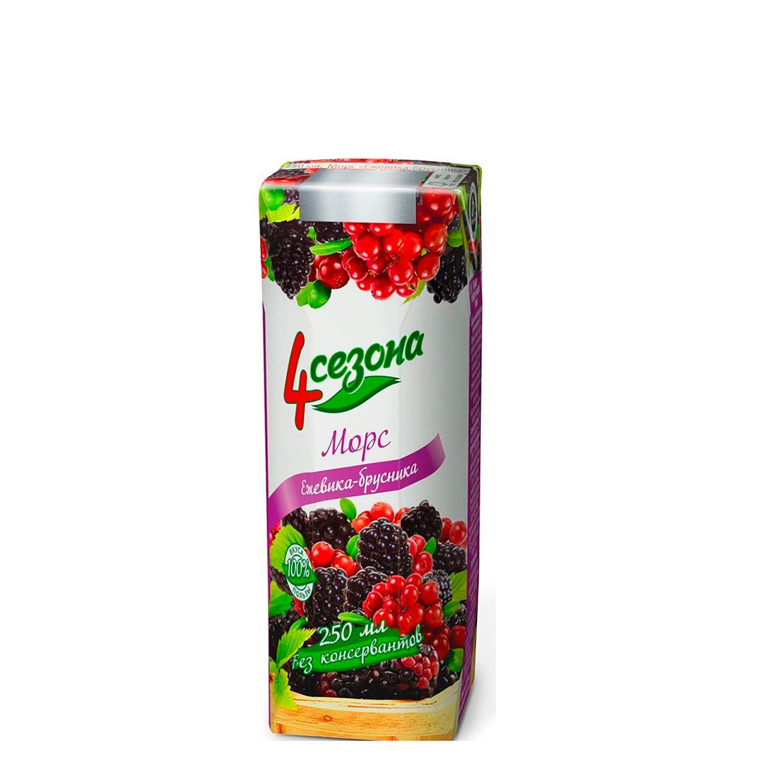 Морс ягодный 4 Сезона "Ежевика-Брусника", 250 мл / Напитки и энергетики oe.kz Морс ягодный 4 Сезона "Ежевика-Брусника", 250 мл / Напитки и энергетики