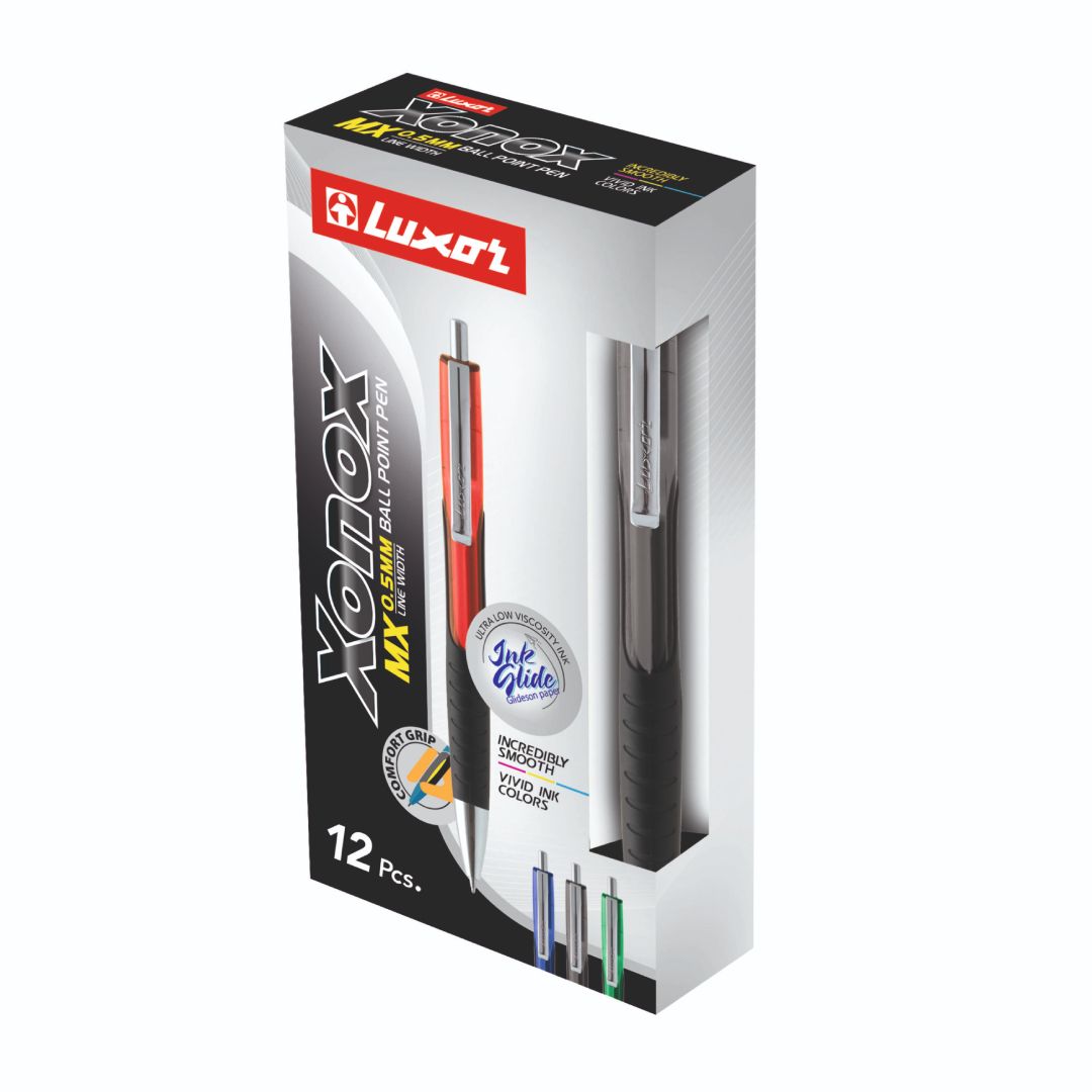 Автоматты шарлы қалам Luxor "Xonox Ball Pen", 0,5 мм, көк, корпусы ассорти, баға бір дана үшін / Автоматты шарлы қаламдар №3