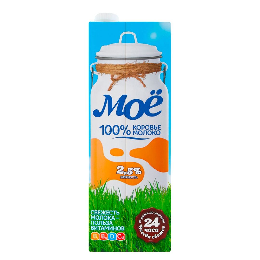 Молоко Моё, 1,43 л, 2,5%, тетрапакет / Молоко и сливки