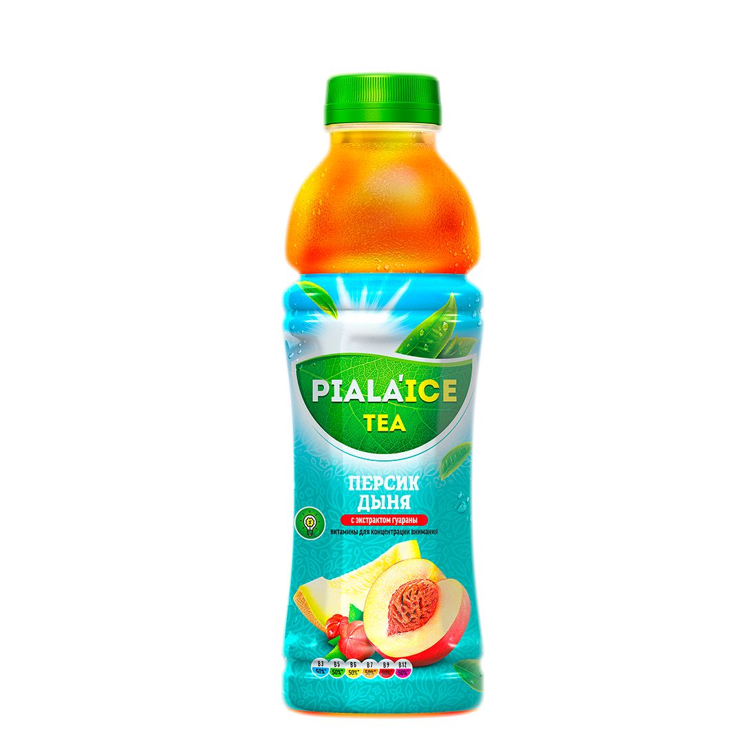 Напиток Пиала "Ice Tea" черный, персик-дыня с экстрактом гуараны, 0,5 л, бутылка / Напитки и энергетики