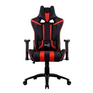 Игровое компьютерное кресло Aerocool AC120 AIR-BR, искусственная кожа, черно-красное / Все для геймера