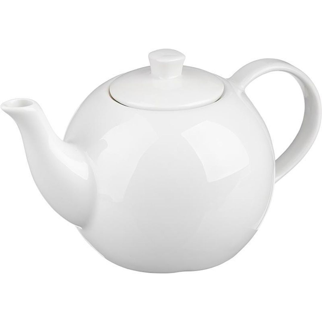 Чайник заварочный Башкирский фарфор, 600 мл, из фарфора, белый / Посуда столовая