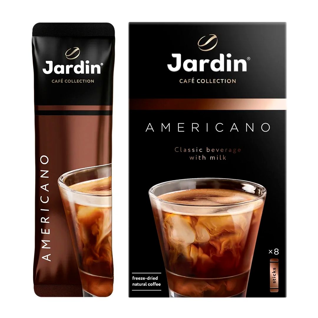 Кофе растворимый Jardin "Americano", 3 в 1, 8 пакетиков / Кофе порционный