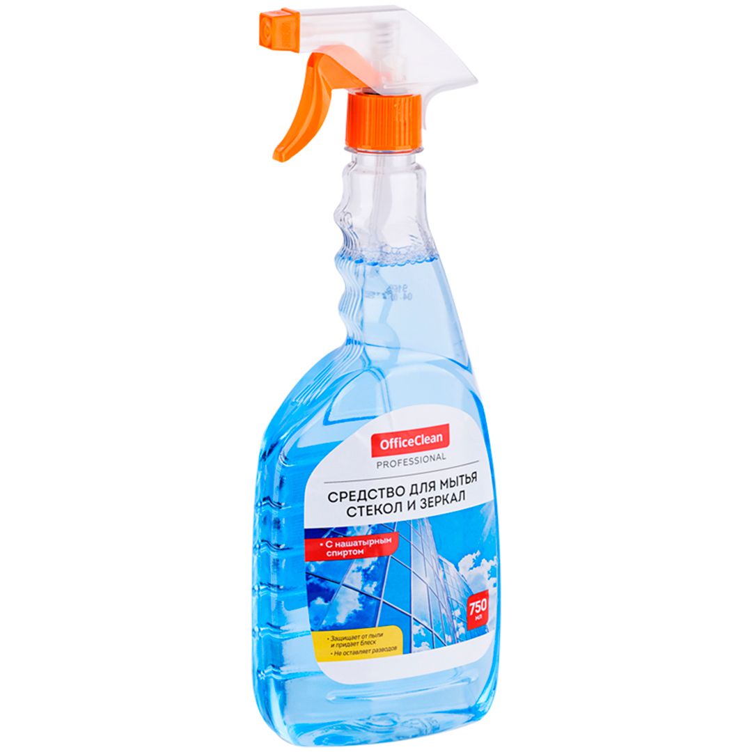 Средство для мытья стекол и зеркал OfficeClean Professional, с нашатырным спиртом, 750 мл / Средства для мытья стекол №2