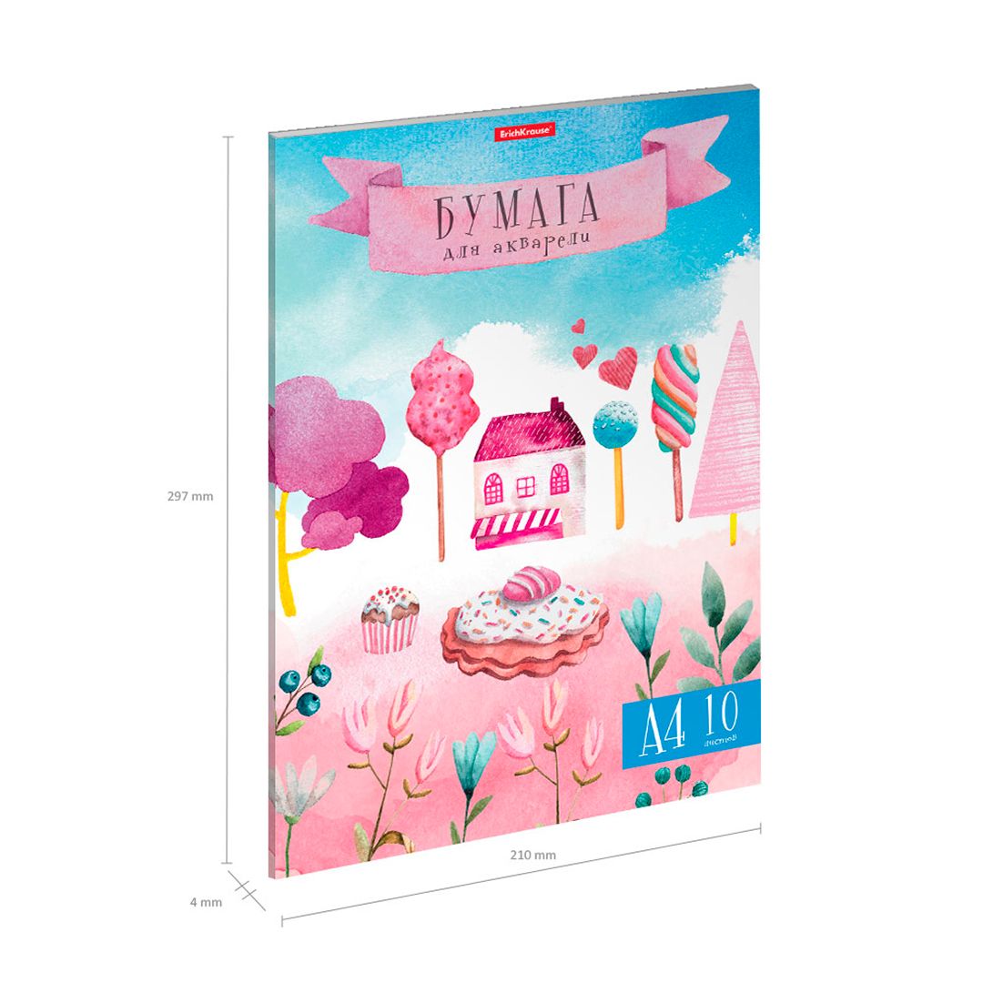 Бумага для акварели А4, Erich Krause "Малиновый замок", 10 л. / Журналы/книги для дошкольных заведений №3