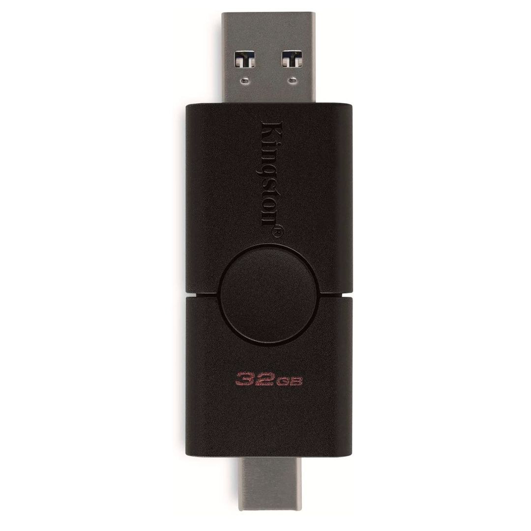 USB-флешка 32 Gb, Kingston "DataTraveler Duo", USB 3.2+Type-C, черная