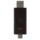 USB-флешка 32 Gb, Kingston "DataTraveler Duo", USB 3.2+Type-C, черная