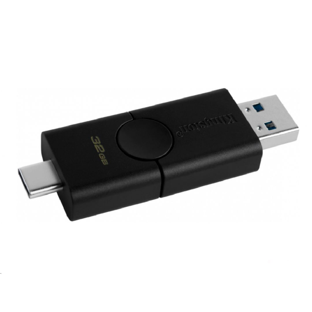 USB-флешка 32 Gb, Kingston "DataTraveler Duo", USB 3.2+Type-C, черная