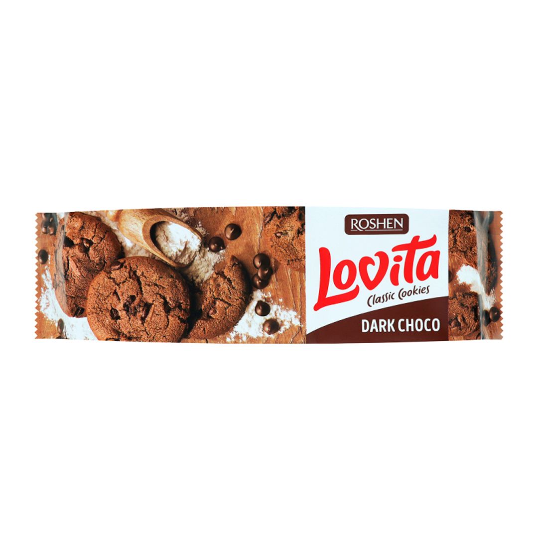 Печенье Roshen "Lovita", с какао и кусочками глазури, 150 гр / Печенье, вафли, крекеры