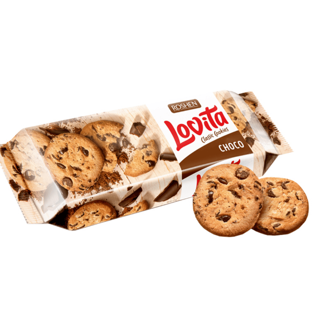Печенье Roshen "Lovita", глазурь үгінділерімен, 150 гр / Печенье және пряниктер №2