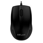 Оптикалық сымды тінтуір Delux DLM-321OUB, USB, 3 батырма, 1000 dpi, қара