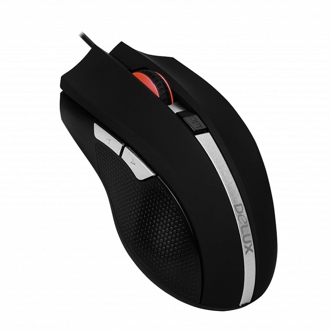 Мышь проводная оптическая Delux DLM-516OUB, USB, 5 кнопок, 800-2400 dpii, черная  / Мыши проводные №2