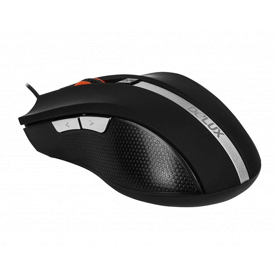 Мышь проводная оптическая Delux DLM-516OUB, USB, 5 кнопок, 800-2400 dpii, черная  / Мыши проводные №3