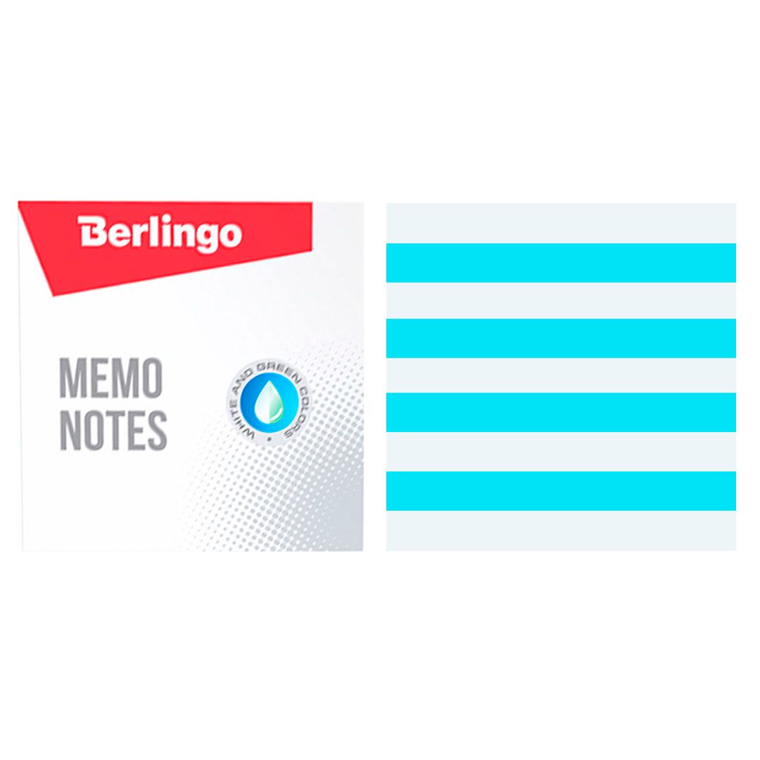Блок для записей Berlingo "Standard", сменный, размер 90*90*90 мм, цветной, белый, голубой / Блоки для записей