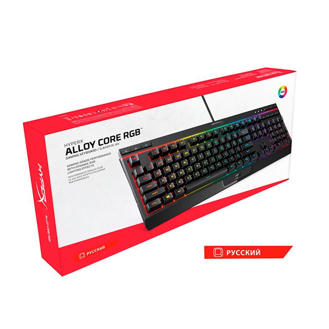 Клавиатура проводная, игровая, HyperX Alloy Core RGB Gaming HX-KB5ME2-RU, ENG/RUS, USB, черная / Все для геймера №3