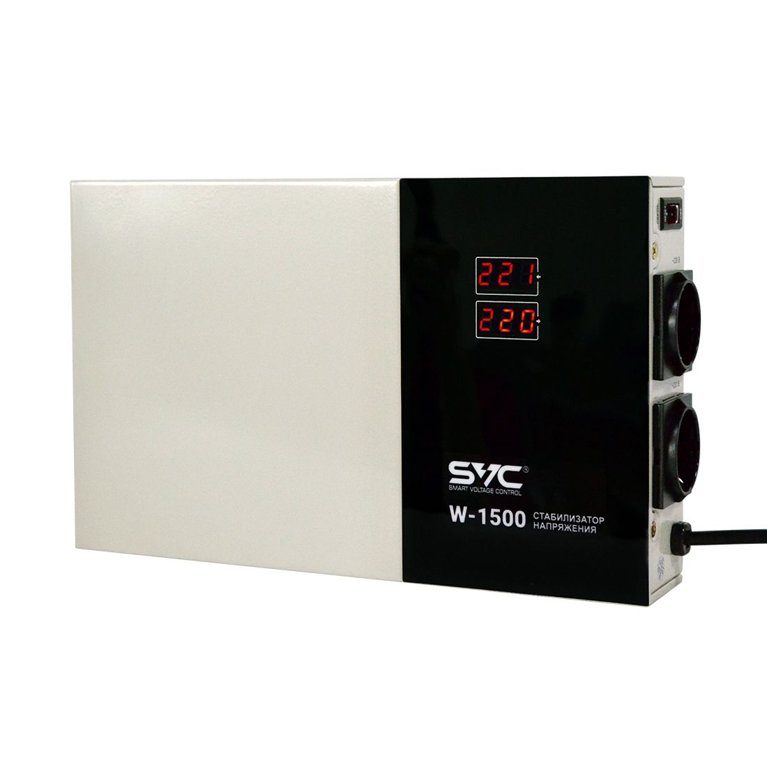 Стабилизатор напряжения SVC W-1500, 1500ВА/1500 Вт, черный/белый / Источники бесперебойного питания №2