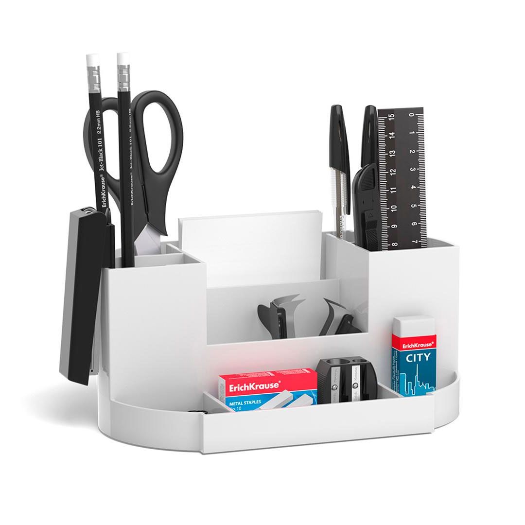 Настольный органайзер Erich Krause "Victoria", 12 предметов, белый / Подставка с наполнением oe.kz Настольный органайзер Erich Krause "Victoria", 12 предметов, белый / Подставка с наполнением