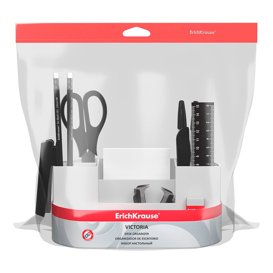 Настольный органайзер Erich Krause "Victoria", 12 предметов, белый / Подставка с наполнением №3 oe.kz Настольный органайзер Erich Krause "Victoria", 12 предметов, белый / Подставка с наполнением №3