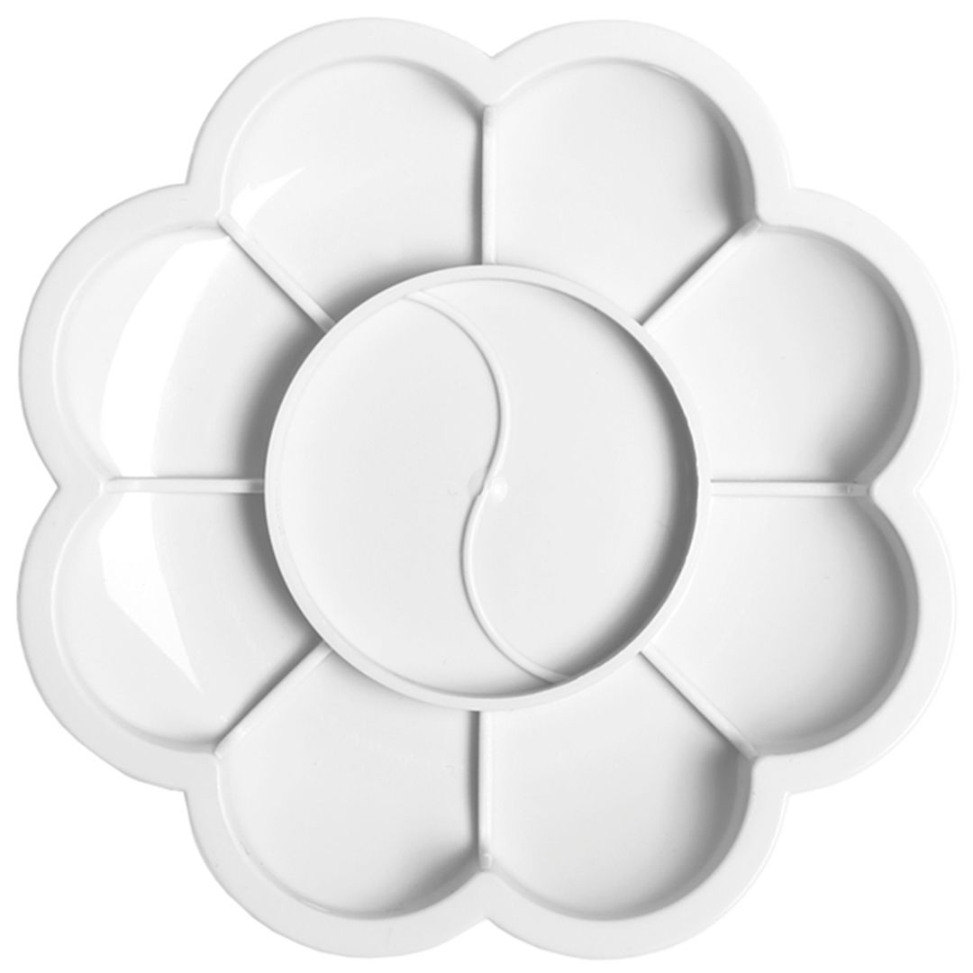 Палитра Стамм "Ромашка", 10 отделений, белая / Стакан-непроливайка / палитра