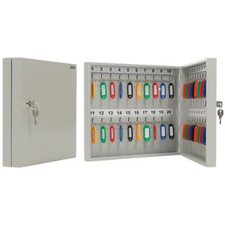 Ключница Aiko Key-40 на 40 ключей, 300*355*59 мм, с брелоками, серая / Шкафчики для ключей, брелоки