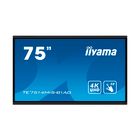 Интерактивті панель iiyama TE7514MIS-B1AG, 75", 4K, сенсорлы, қара