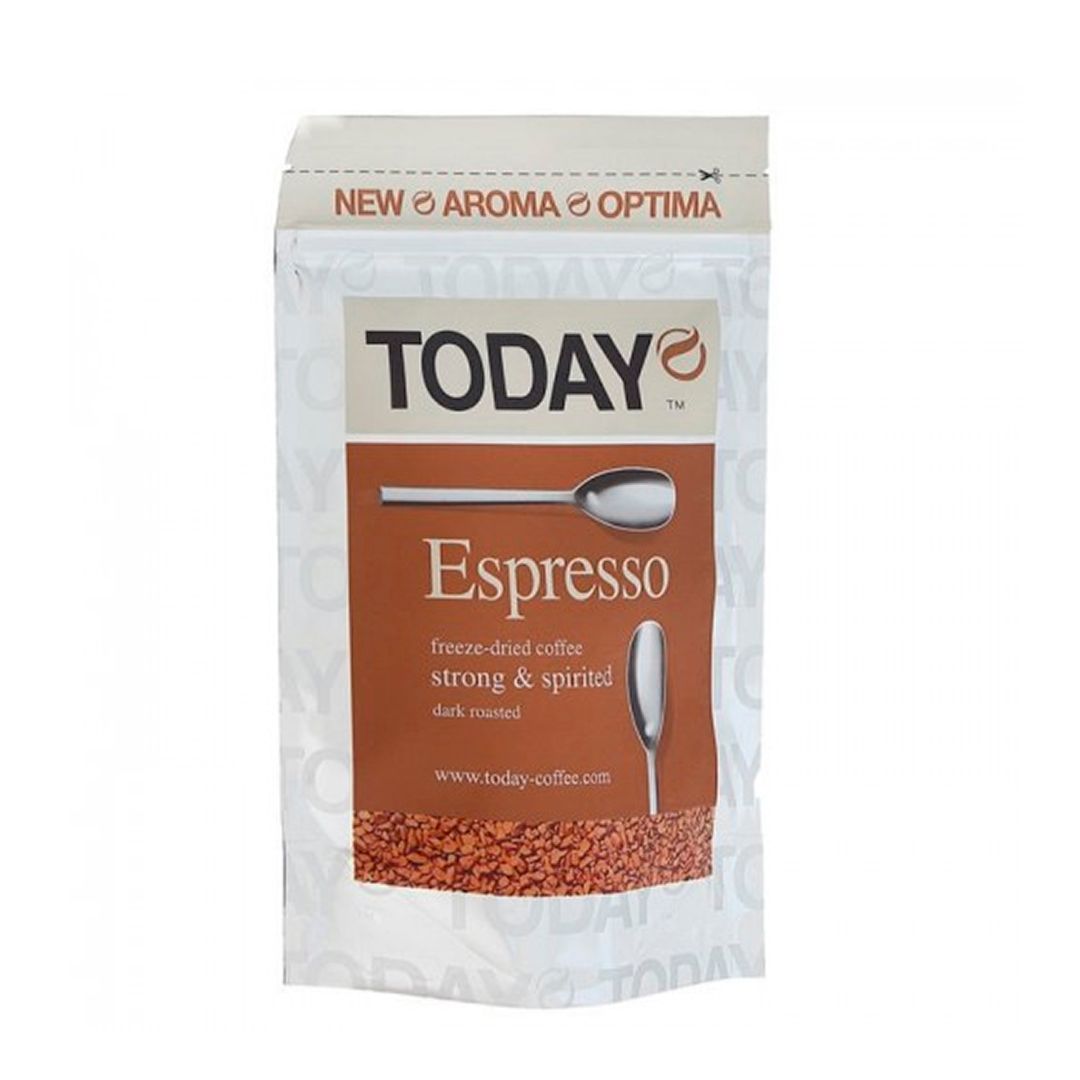 Кофе растворимый Today "Espresso", 150 гр, вакуумная упаковка / Кофе растворимый oe.kz Кофе растворимый Today "Espresso", 150 гр, вакуумная упаковка / Кофе растворимый