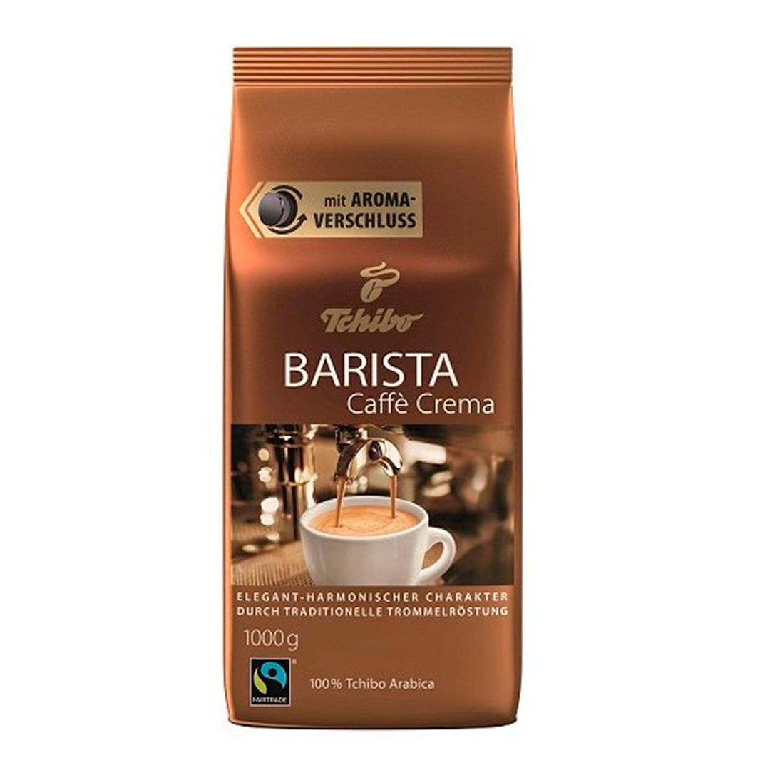 Кофе в зернах Tchibo "Barista Caffe Crema", средняя обжарка, 1000 гр / Дәнді кофе