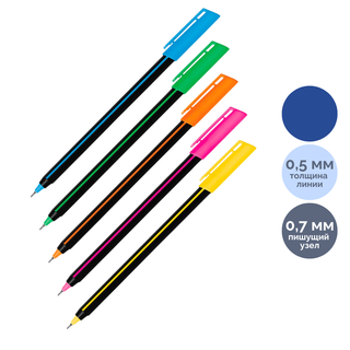 Шарлы қалам Luxor "Stick Soft Touch", 0,7 мм, ассорти. көк, баға бір дана үшін / Автоматты емес шарлы қаламдар