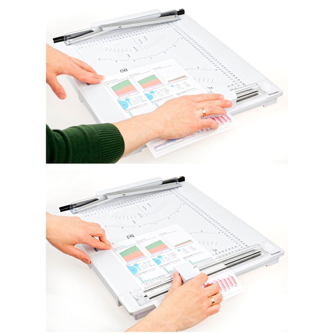 Резак OfficeSpace, 2 в 1, А4 формат, 10 листов, 3 стиля резки, роликовый/сабельный / Резаки №7