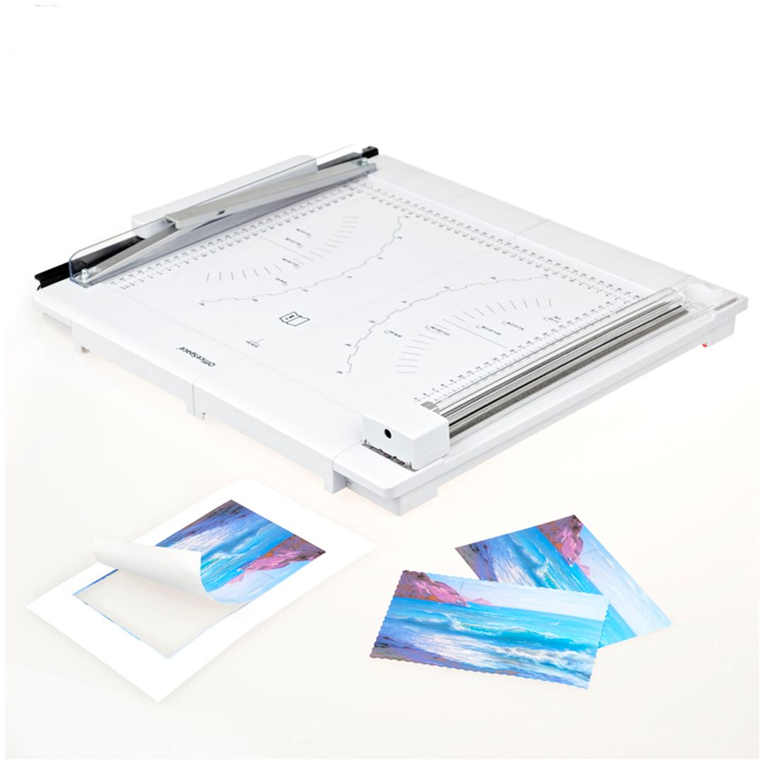 Резак OfficeSpace, 2 в 1, А4 формат, 10 листов, 3 стиля резки, роликовый/сабельный / Резаки №8