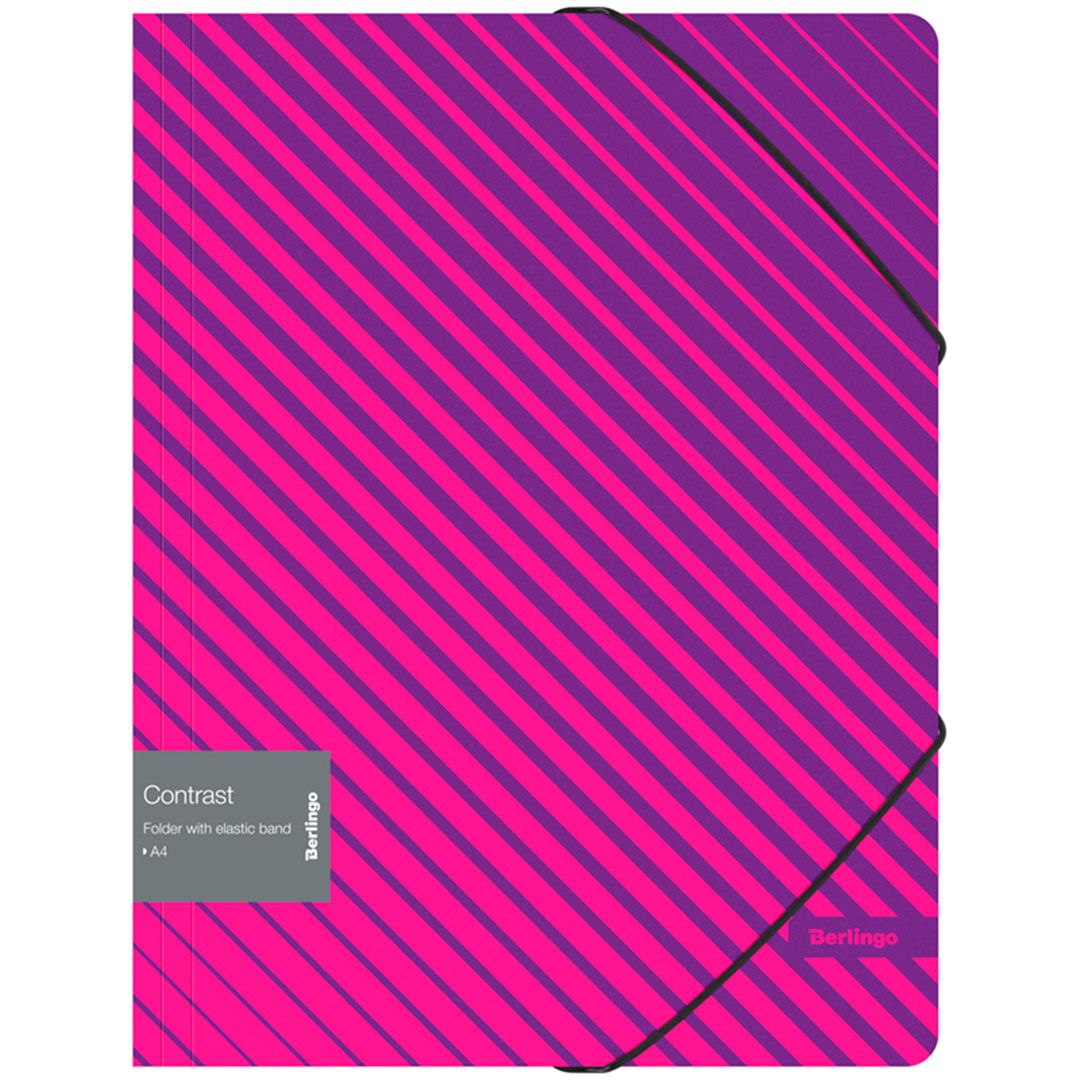 Папка Berlingo "Contrast", А4 формат, на резинке, с рисунком / Папки на резинках