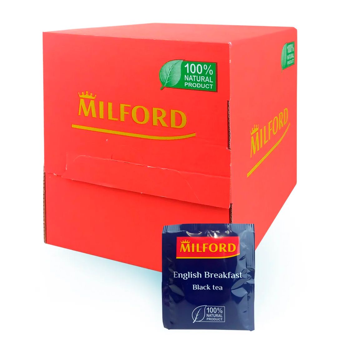 Чай Milford "Английский завтрак", черный, 200 пакетиков / Чай пакетированный