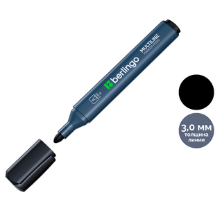 Маркер перманентный Berlingo "Multiline PE320, пулевидный наконечник 3 мм, черный, цена за штуку / Маркеры перманентные нестираемые
