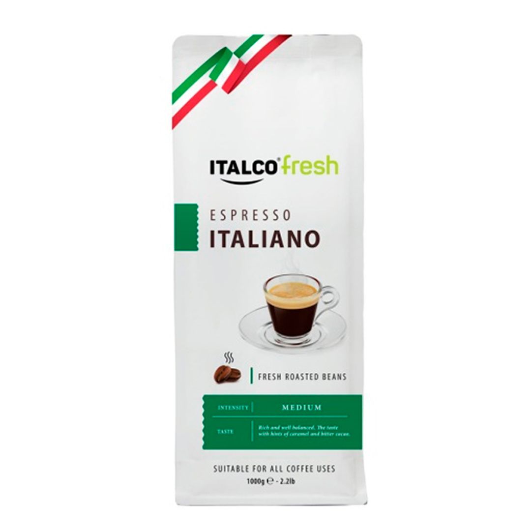 Кофе в зернах Italco Espresso Italiano, средняя обжарка, 1000 гр / Кофе зерновой